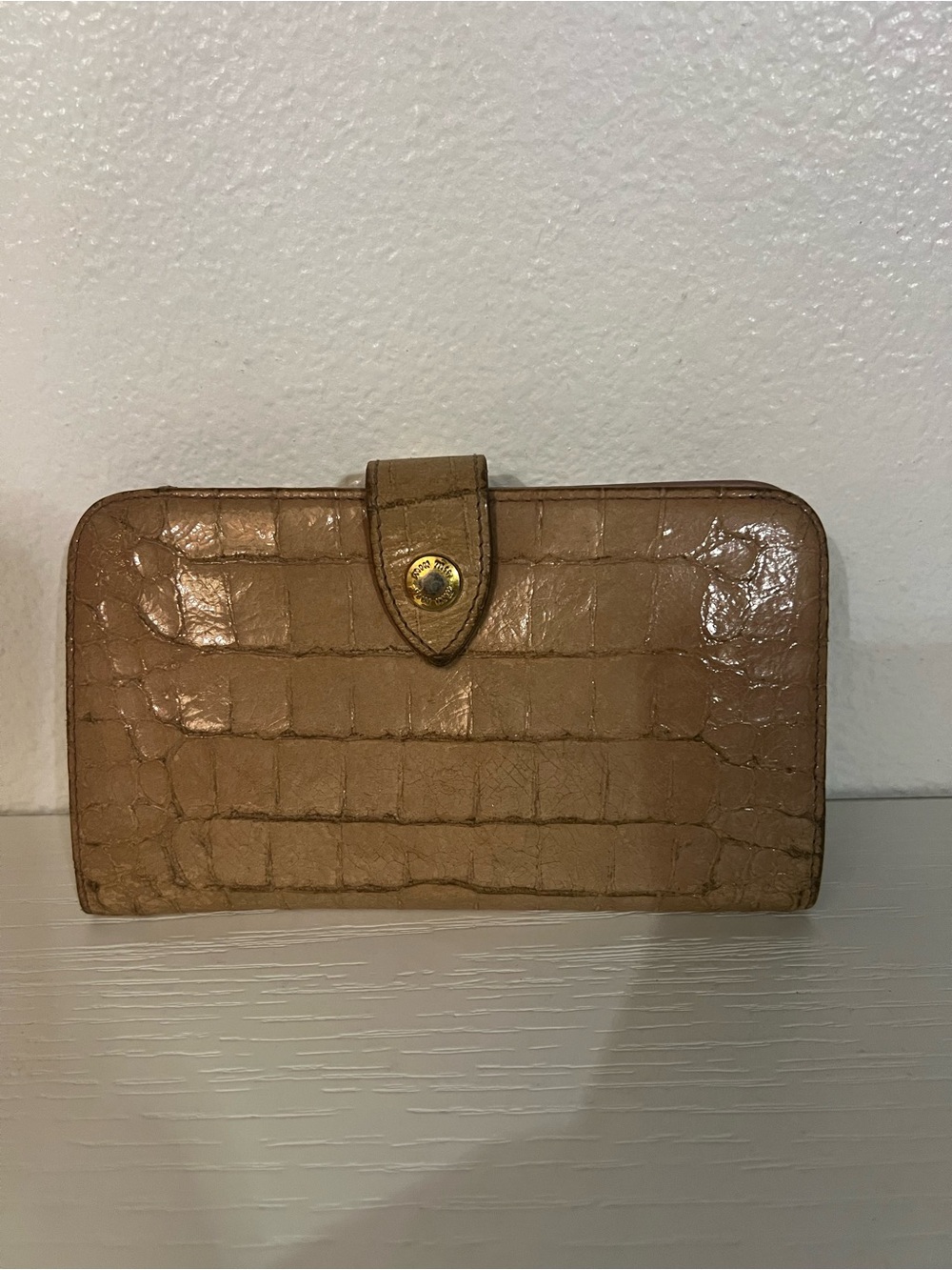 Miu Miu Croc-Embossed Kisslock Wallet